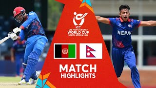 Afghanistan v Nepal | Match Highlights | ICC U19 CWC 2024