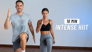 10 Min Intense Hiit Workout For Fat Burn - All Standing (No Equipment, No Repeats)