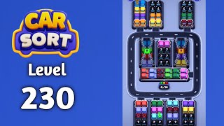 Car Sort color puzzle level 230 walkthrough solution gameplay 