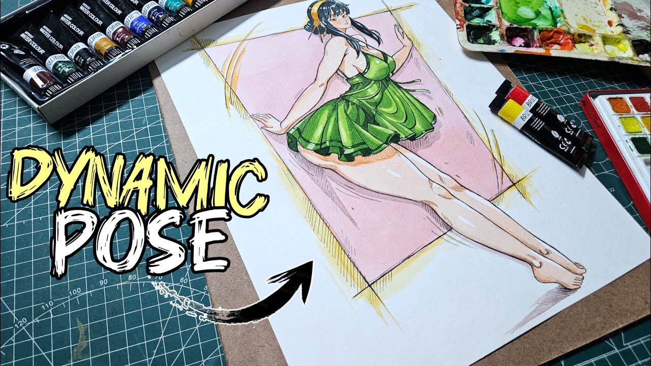 Anime DYNAMIC pose drawing Tutorial/ ACTION Figure (Yor Forger) - YouTube