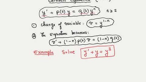 First-Order Ordinary Differential Equations: Bernoulli Equations