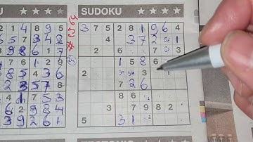 (#2364) Monday. Four Stars Sudoku puzzle. Bonus Extra edition. 02-22-2021 Extra part 2 of 4