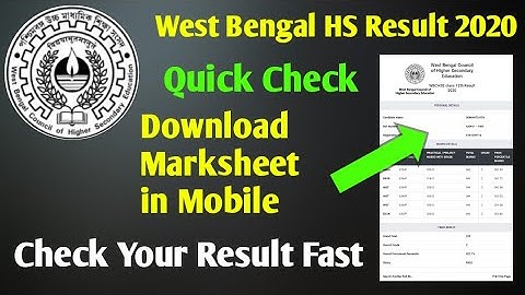 West Bengal HS Result 2020 | How To Check West Bengal HS Board Result 2020