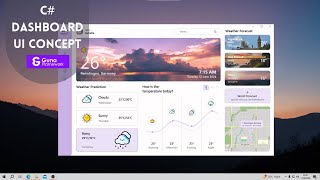 UI Design Weather Forecast Dashboard Application - Winform C# Guna Framework