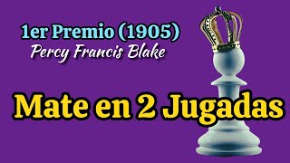 💥 De GRAN COMPLEJIDAD: Mate en 2 Jugadas, creado por Percy Francis Blake (1905). #ajedrez