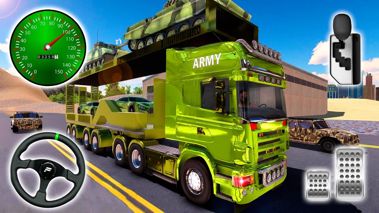 Transport Simulator Army Cars 3D - Cargo Truck Game - Android Gameplay