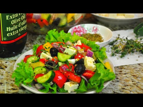 Как сделать ГРЕЧЕСКИЙ САЛАТ с НЕОБЫЧНОЙ ЗАПРАВКОЙ Очень Полезно/Greek Salad / Простой Рецепт