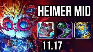 HEIMERDINGER vs GALIO (MID) | 9/1/8, Rank 5 Heimer, Legendary | NA Grandmaster | v11.17