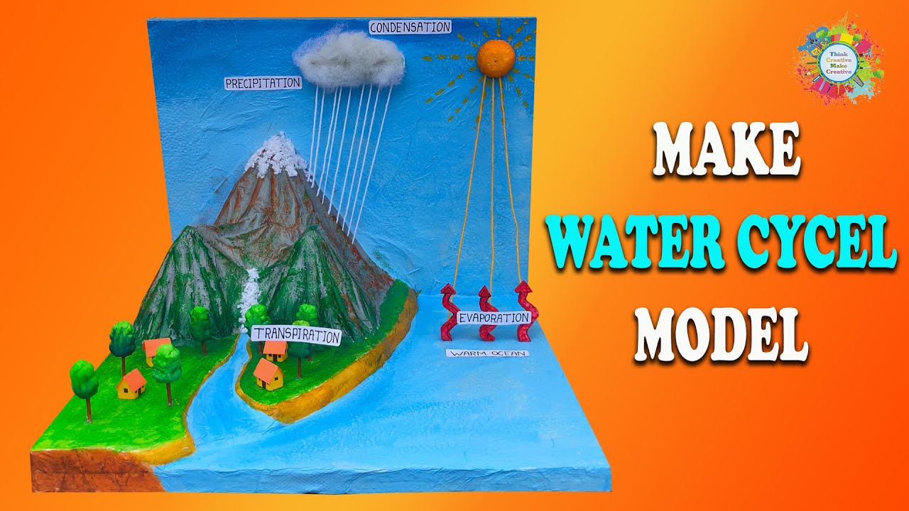 How to Make Water Cycle Model with Thermocol / Make 3D Water Cycle ...