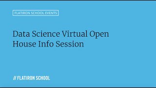 Data Science Virtual Open House Info Session Wealth