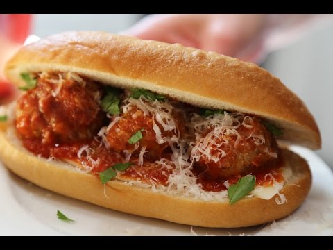 Homemade Meatball Sandwiches with Provolone - YouTube