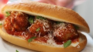 Homemade Meatball Sandwiches with Provolone