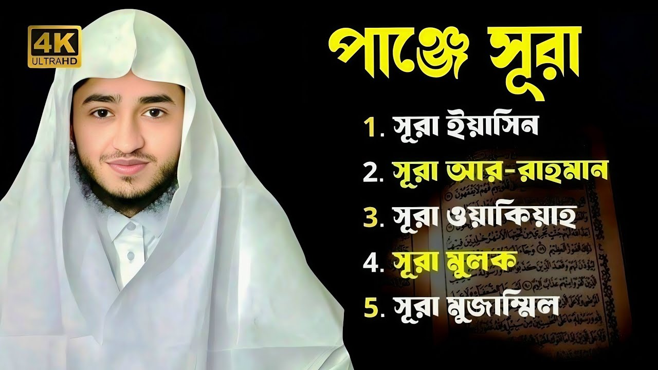 পাঞ্জে সূরা একসাথে তেলাওয়াত | সূরা ইয়াসিন, আর রহমান, ওয়াকিয়া,মুলক,মুজাম্মিল | ক্বারী আবু রায়হান