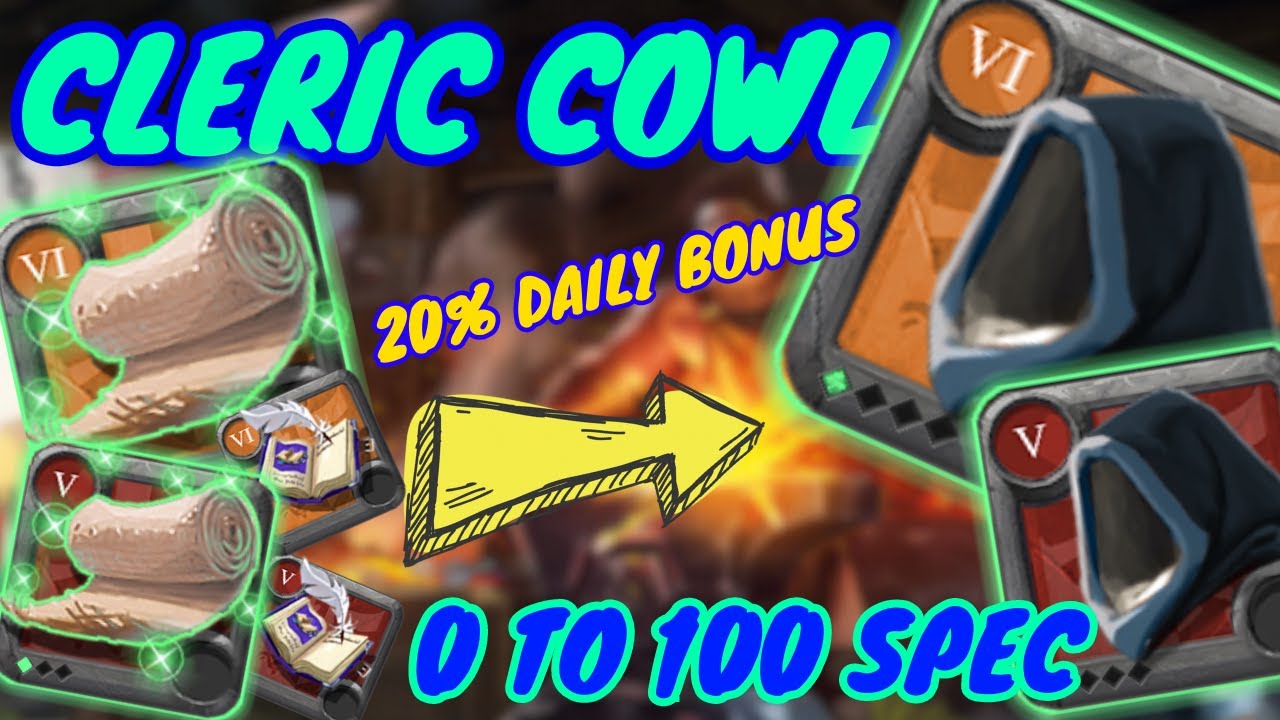 Crafting Cleric Cowl 0 TO 100 SPEC ALBION ONLINE YouTube