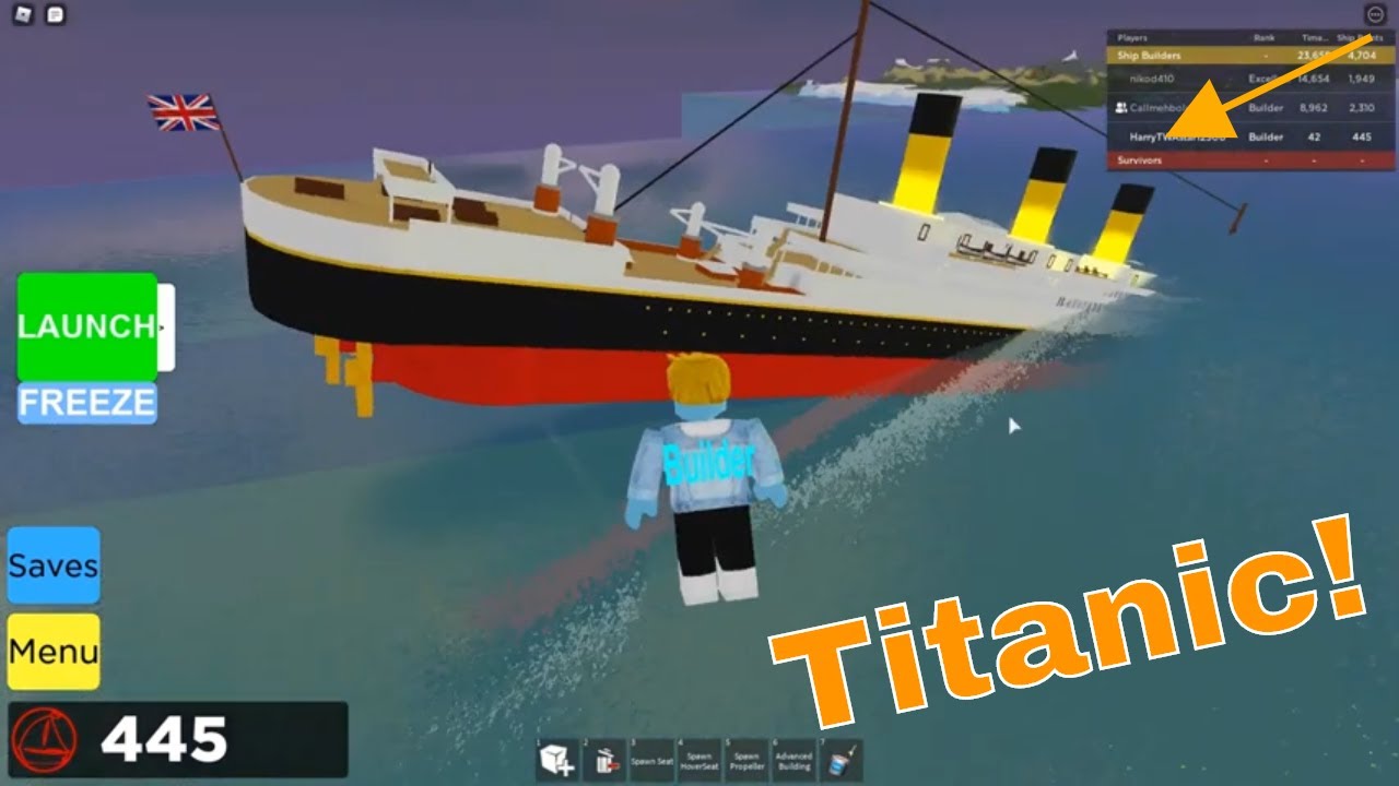 Sinking Titanic In Build A Ship To Survivors Island Roblox Youtube - roblox survive the sinking ship