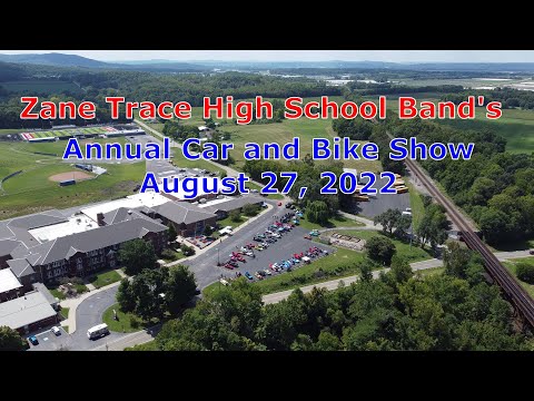 Zane Trace High School Band's Annual Car and Bike Show on August 27, 2022 Drone View in 4K