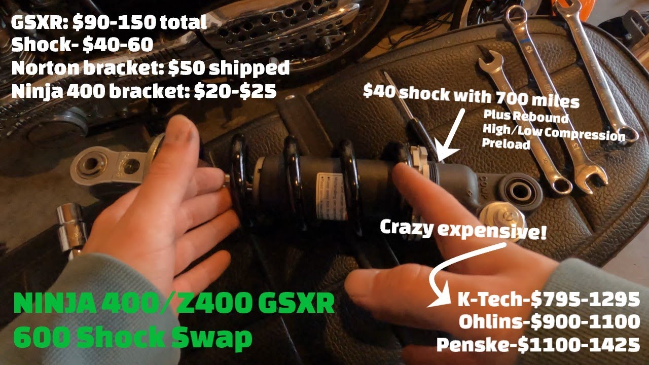 GSXR rear shock upgrade for Ninja 400/Z400 Best upgrade for the