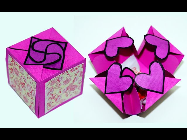 DIY gift box. Gift box making ideas. How to make easy box for gifts -  tutorial. DIY paper crafts , make a gift - thirstymag.com