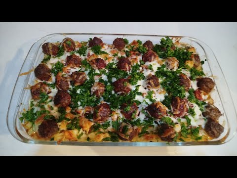 صينية بطاطا بالفرن مع اللحمة وصوص البندورة الطعم خرافي