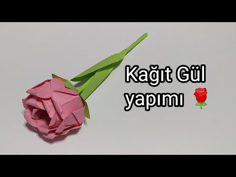 Origami kağıt Gül yapımı | Paper rose making  #origami #papercraft #diy #kağıtkatlama