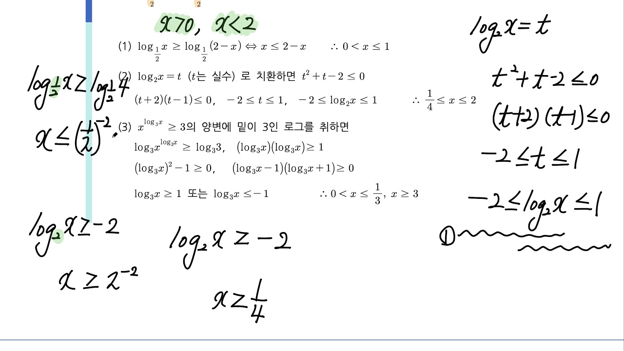 수학1-1-19 로그부등식 - Youtube