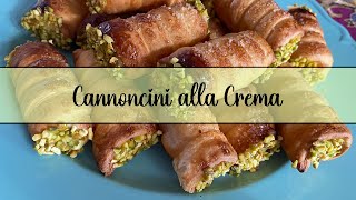 Cannoncini di sfoglia alla crema 😋​​/come preparare in casa gli stampi/ ricetta crema pasticcera​ 😋​