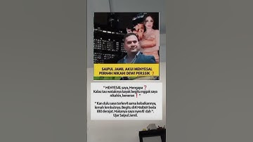 SAIPUL JAMIL AKUI MENYESAL PERNAH NIKAHI DEWI PERSSIK #saipuljamil #dewipersik
