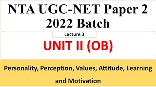 Management Paper 2  - Organization Behaviour - Lecture Series - UGC NTA NET - Dr Triptii