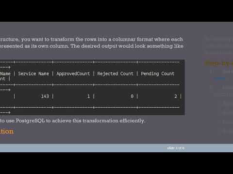 Transforming Rows into Columns in Postgres Using Crosstab