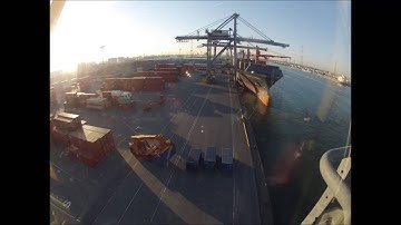 360 view IMT Port of Antwerp Container Terminal operations LHM 400 + STS cranes
