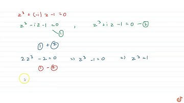 The number of real roots of the equation `z^3+iz-1=0` is