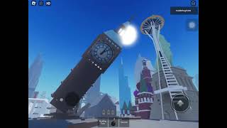 Big Ben Destroyed by a big bomb on roblox