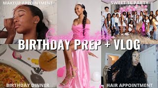 SWEET 16 BIRTHDAY PREP + VLOG! | photoshoot, hair, nails, party, dinner, +more!