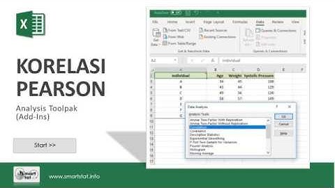 Excel: Analisis Korelasi dengan menggunakan Excel Add-ins - Analysis ToolPak