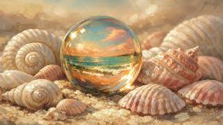 Seashells Beach Crystal Sphere  4K Frame TV Art Decor Tranquil Screensaver Wallpaper screenshot 2