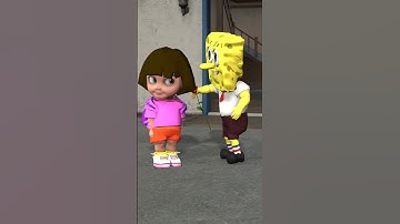 SpongeBob was rejected by Dora, but Doraemon came to help him