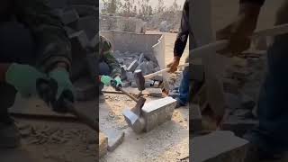 Two Stone Masons, One Rhythm—Splitting Rock with Precision