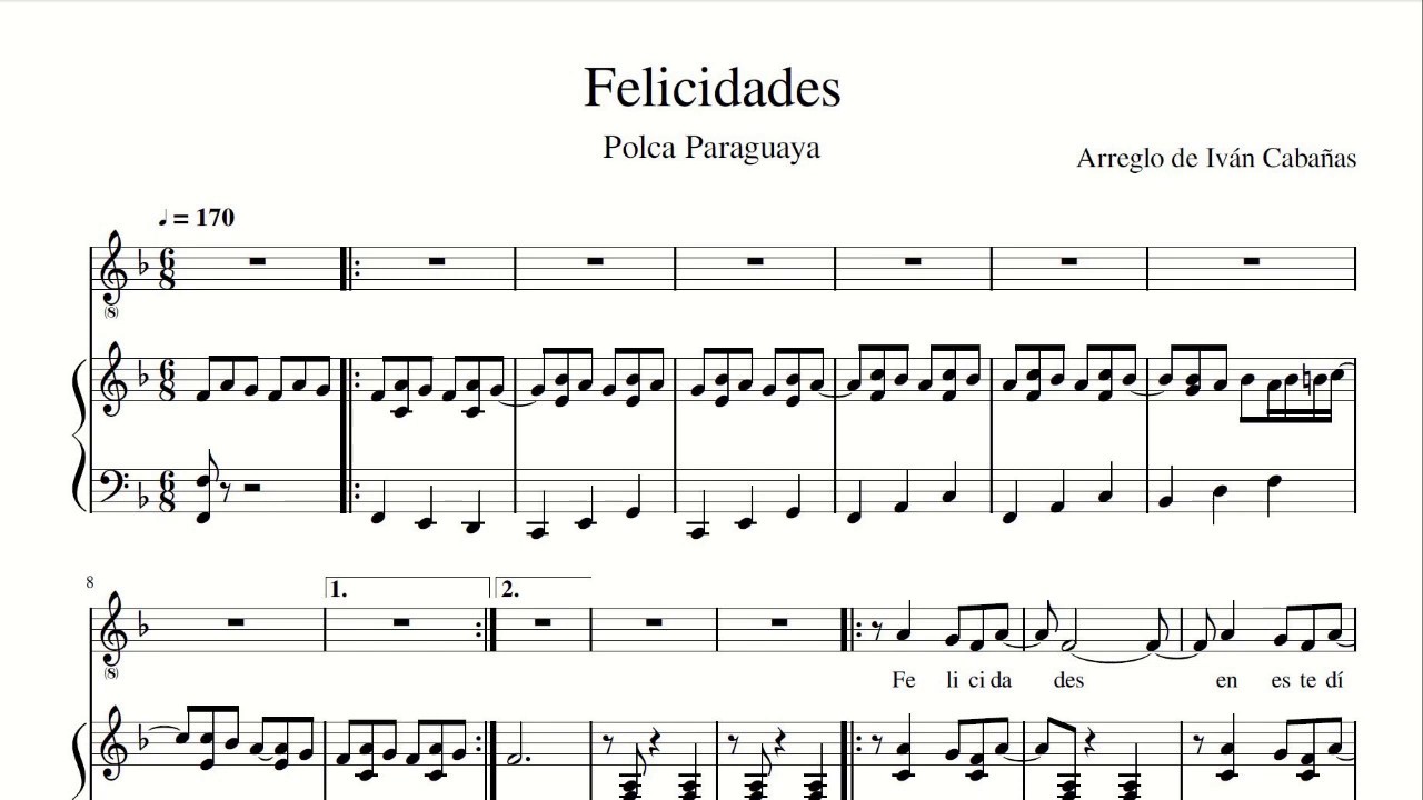 Felicidades Polca Paraguaya - Enlace de Partitura en la descripción -  YouTube