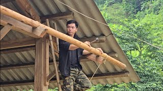 Download lagu The man added an extra roof, just in case it rained, and prepared to install a railing.