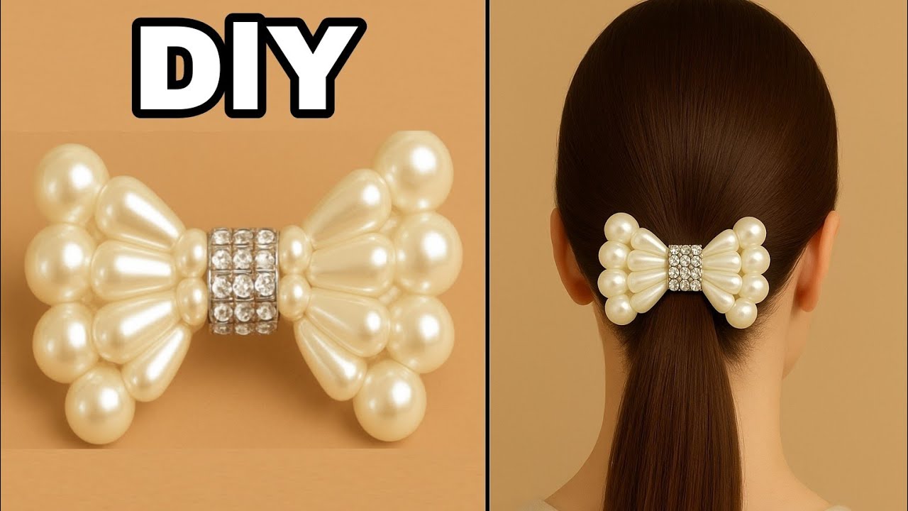 أصنعي كلبسات شعر لؤلؤية سهلة وبسيطة للمبتدئين #diy 