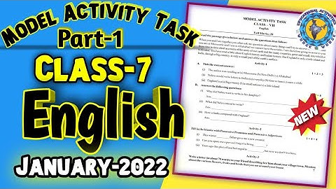 Class 7 Model activity task 2022 English// 2022 January @Educational Activities Bengali
