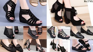 2021 BLACK 🖤 FASHION LADIES SANDALS BLACK COLLECTION SHOES BLACK DESIGN WITH PRICE