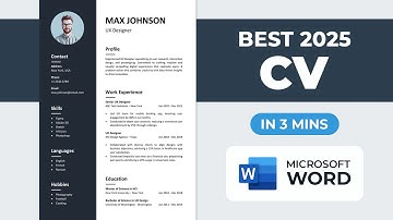 How to Make CV in Microsoft Word | Best CV Format 2025 | Quick Resume