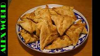 Teigtaschen mit Hack- und Hähnchenfleisch machen mit Alex ? Uzbek Samsa made by Alex - делаю самсы