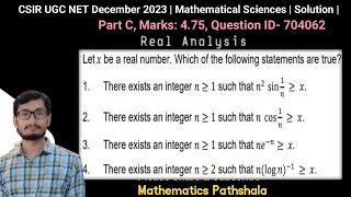 Famous CSIR UGC NET December 2023 | Mathematical Sciences | Real Analysis | Part C | Questions ID 704062 | Net Worth