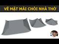Cách vẽ mặt mái chòi âm dương, mái nhà thờ trong Sketchup