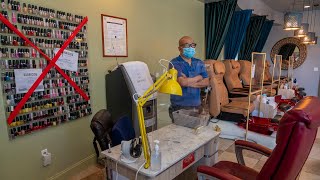 Lui nguyen, president of the sacramento nail association, talks about
how hard it would be to provide services outside at his top coat
salons in natomas on t...
