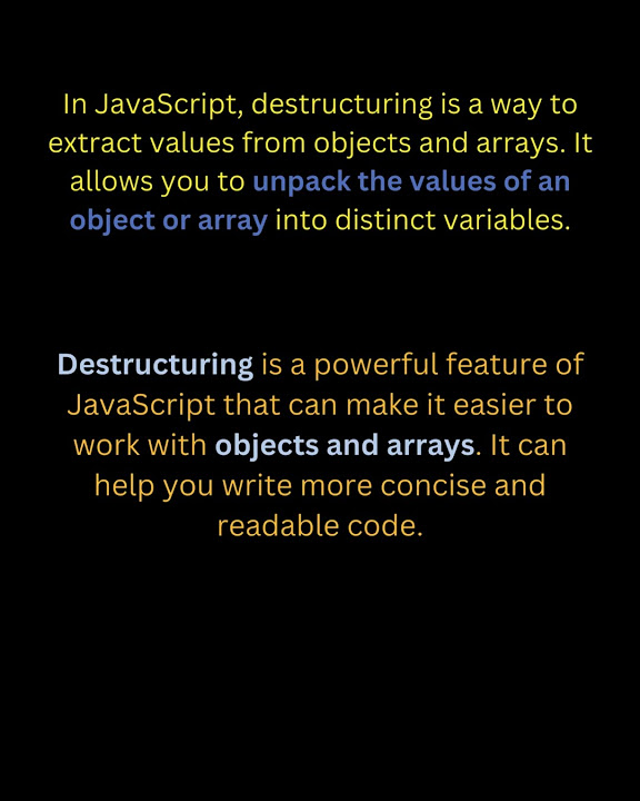 Destructing Objects In Js