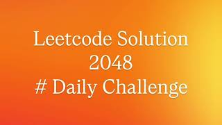 Leetcode 2048 Solution
