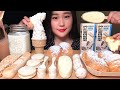 화이트 초콜릿 먹방🍦🍫 ASMR WHITE CHOCOLATE CREAM PUFFS  ICE CREAM EDIBLE SPOON CHOCOLATE EATING SOUND MUKBANG